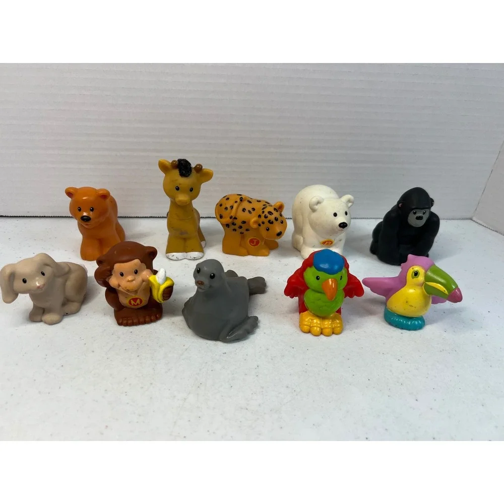 Fisher Price Little People Zoo Animal Figures Lot Giraffe Monkey Gorilla 10pc